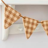 Mini Wooden Gingham Bunting