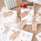 Personalised Wooden Gift Tags Set: Something you want, need, wear, read