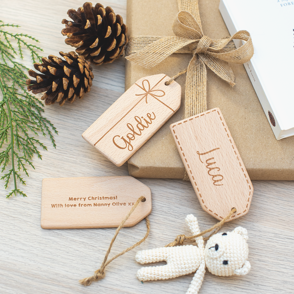 Personalised Wooden Christmas Gift Tag