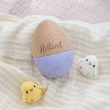 Personalised Fillable Large Wooden Speckled Easter Egg / Hollow Egg