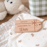 Personalised Wooden Gift Tags Set: Something you want, need, wear, read